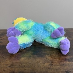 Aurora Flopsies Zonk 12” Bean Plush Green Purple Monster Laying Position