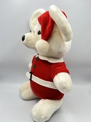 Vintage 1987 Dakin Fun Farm Christmas Mouse Plush Glasses Santa Hat 15 Inches