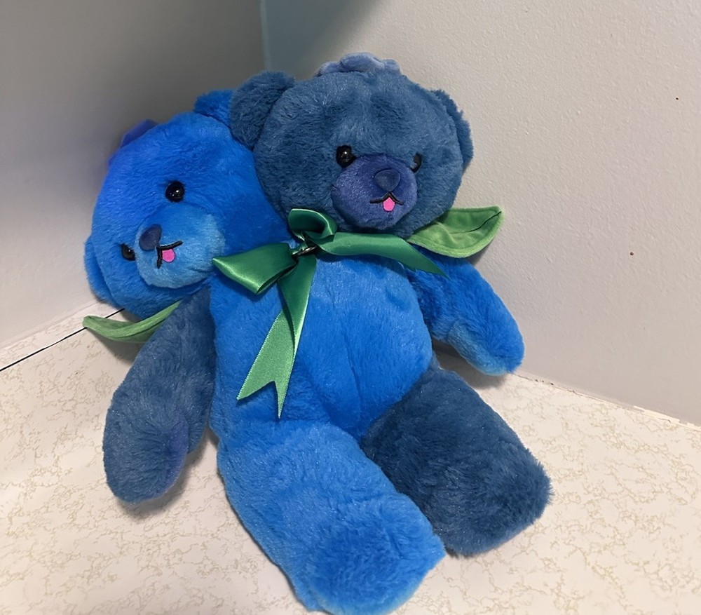 HONEY LAMBS RARE 2 HEADED BLUEBERRY BEAR PLUSH