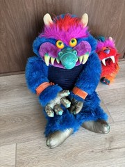 AmToy My Pet Monster 1986 Vintage Plush With Cuffs and Original Tags – Set Of 2