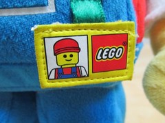 Retired LEGO Plush Mini-figure Red Shirt, Blue Overalls 12″ T Lego Man Retro