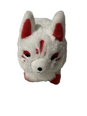 Rare ! Kitsune plush a white and red color inspired by Japanese folklore.