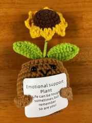 Handmade Crochet Emotional Support Sunflower Stuffed Plant