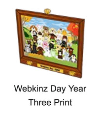 Webkinz Day Year 3 Trophy and Year Three Print! Webkinz Trophy Extremely Rare!!!