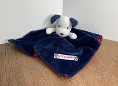 Baby Starters Plush Puppy Dog Rattle Lovey Security Blanket Let’s Go Racing