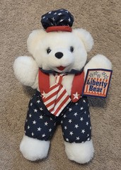 Vintage 1996 Liberty Bear Dan Dee Bear Plush Stuffed Animal Patriotic USA
