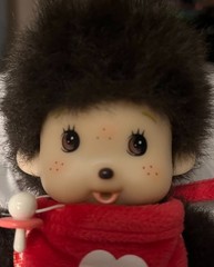 Monchichi Mongchichi keychain GIRL toy 5.5inch WITH CLEAR CASE