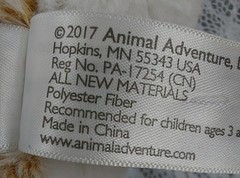 Animal Adventure Brown Bunny Plush Rabbit Tan White Spring Easter Stuffed 2017