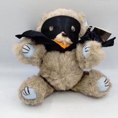 Vintage Halloween Teddy Hugglesbie Bear Plush Caped Masked Stuffed Animal Gibson