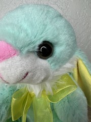 Teal Yellow Pastel Bunny Rabbit Plush 7” Stuffed Animal Tom’s Toy International