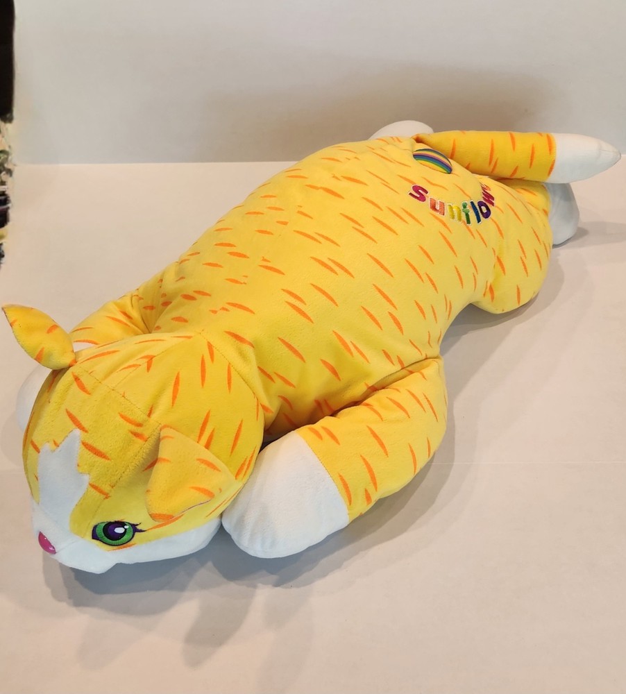Large 32 In RARE Lisa Frank Sunflower Stuffed Cat Plush. No tags. Vtg 90s