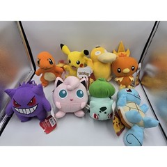 Toy Factory Pokemon Set Of 8 Pikachu Bulbasaur Squirtle Charmander Plush Toy Lot