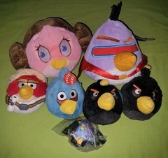 Angry Birds Space Star Wars Skywalker Leia Bomb Plush Stuffed Ball Toy Lot