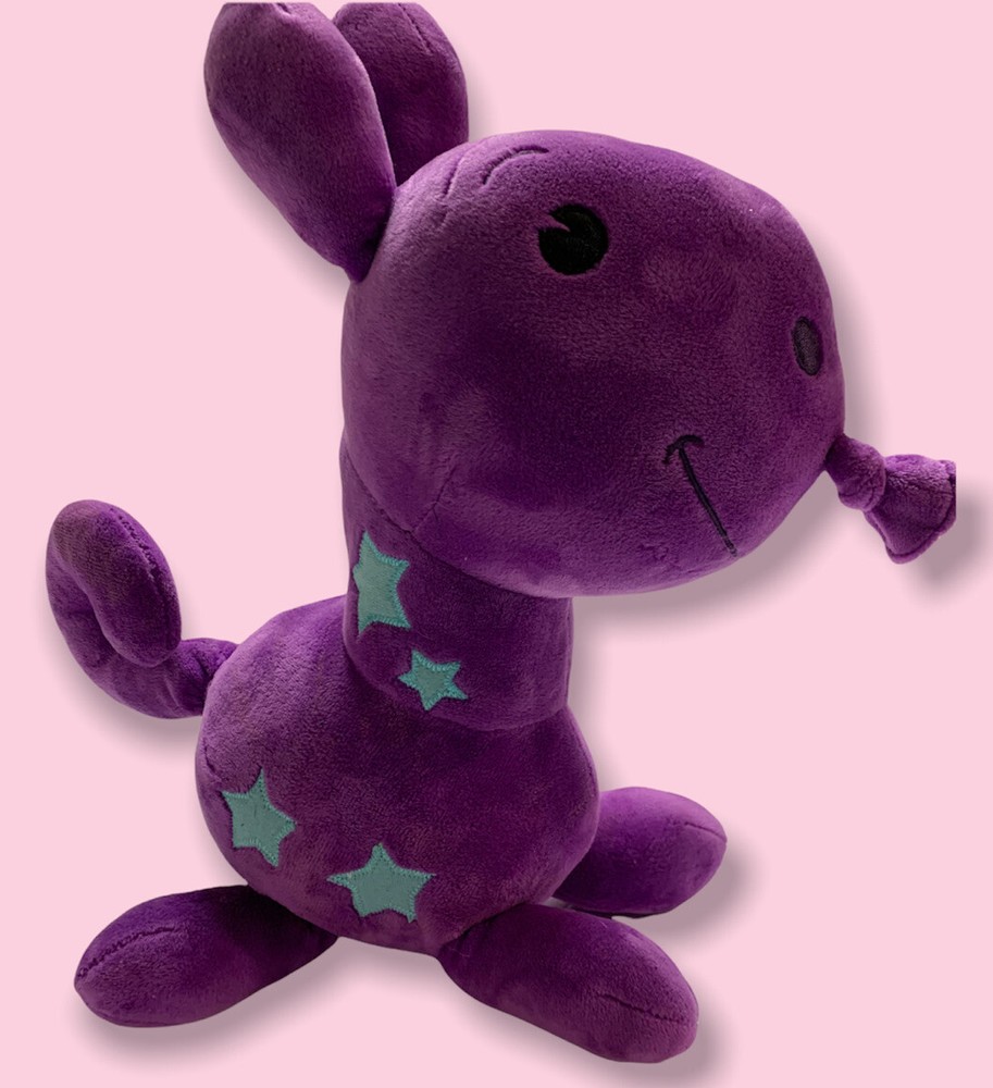 Huggaloons Birthday Land Plush Purple Drifty Horse 14” Stuffed Animal Rare