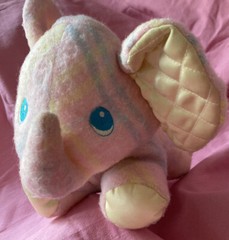PlaySkool Elephant Plaid Pink Blankies Plush Stuffed Snuzzles Soft Perfect NWOT