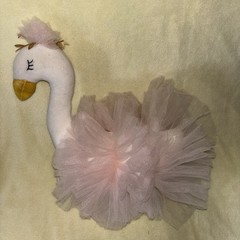 FAO Schwarz Petit Bon Swan Stuffed Animal Soft Pink Tutu 11″ Baby Girl Plush