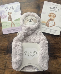Slumberkins Beige Sloth Snuggler & Sloth’s Daily Plan Board Book Routines NEW