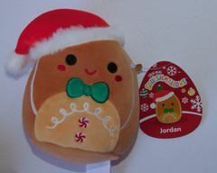 Squishmallows Jordan the Gingerbread Man Christmas 5 inch Santa Hat