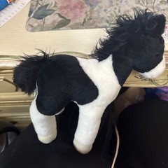 Douglas Cuddle Time Black and White Soft Plush Horse Pony Runner 10″ #4545