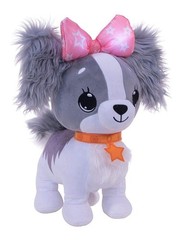 Wish Me Pets – Light Up LED Plush Stuffed Animals – Fluffy Grey Cavalier Puppy w