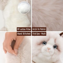 20 Inch Gray Ragdoll Cat Stuffed Animal Toys Dolls,Cute Handmade Plush Toy An…