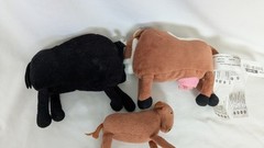 IKEA LANDET Plush Toys Farm Animal Set Cow Bull Calf SOFT Toy Set Used Lot Of 3