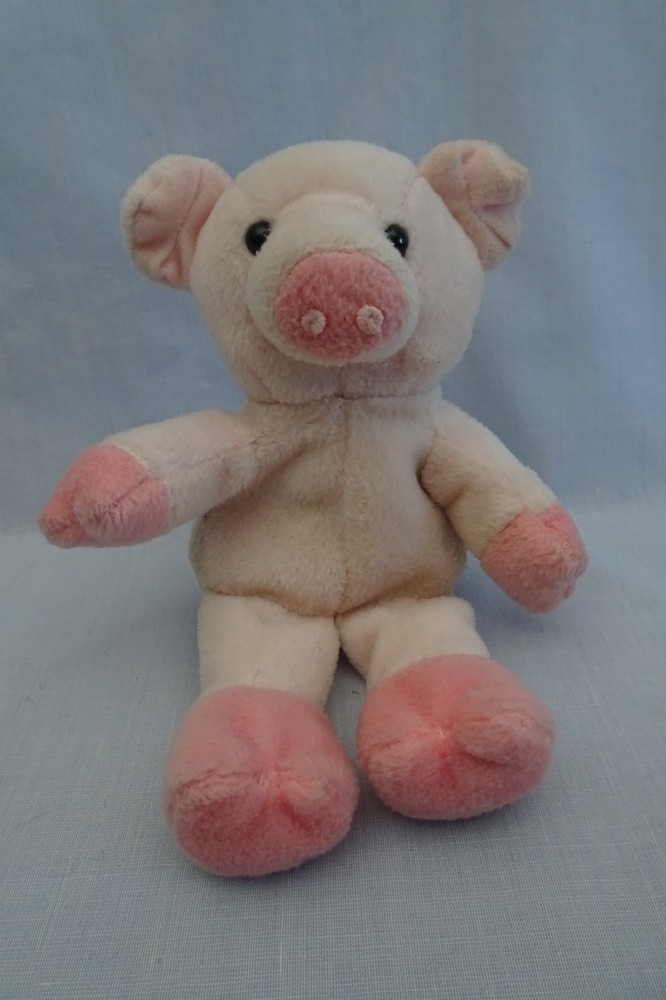 Vintage 1996 The Original Pocket Beanpals KellyToy Spam Pink Pig
