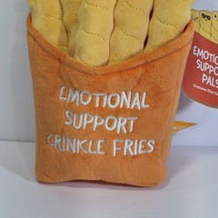 New Emotional Support Crinkle Fries Plush Toy Funny Gift Orange Yellow NWT
