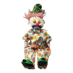 Vintage Creepy Sad Clown Doll 26″ Plush Stuffed Toy Horror Circus Decor