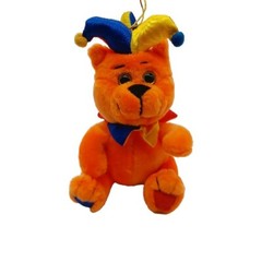 Rhode Island Novelty Orange Bear Clown Jester Hat Plush Stuffed Animal 6″