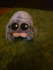 Lucas the Spider 6-inch Plush Stuffed Animal Embroidered, Gray, Fuzzy EUC