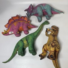 Vintage Great American Fun Corp Dinosaur Plush 12” Lot Of 4 (1991)