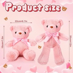 10 Pack Teddy Bears – Plush, Warm Colors, Birthday/Baby Shower Gift