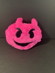 Changeable Emoji Plush Pink Devil Yellow Smiley Face Flippable