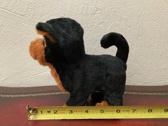 Black & Brown Walking Dog Stuffed Animal Plush Toy Small Battery Operated