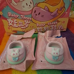 Baby Three 400% Pair of Shoes V2 – Flocked Pink with Bunnys , bb3, kawaii