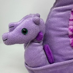 K & M Seahorse Plush Stuffed Animal Purple Aquatic Creature with 2 Babies 15″