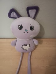 BUNNY RABBIT PLUSH TOY PP COTTON DURABLE PURPLE STRETCHABLE EARS DOLL (B51)