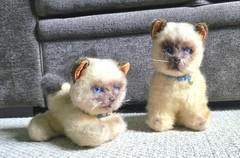VTG 60s 70s Real Soft Toys Realistic Siamese Cat Plush Watford Herts England 9″
