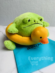 NEW With TAGS Jellycat Retired Ricky Rain Frog with Rubber Ring Duck Float Brand