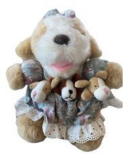 Ganz Sweet Talk Dogs 1994 Talking Dog And Puppies in Apron Non Working