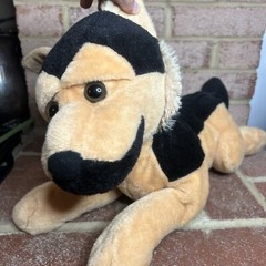 Black and Tan German Shepherd Plush Puppy Dog Laying Down 18″ Long Walmart Cute