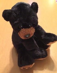 Aurora Black and Brown Floppy Bear Plush