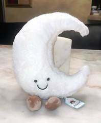 Jellycat Amuseables Moon Plush Stuffed Animal White/Beige Small Washable