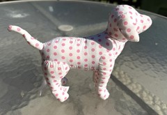Victoria’s Secret PINK 2004 Plush 6” Dog White Mini Pink Polka Dots Collectible