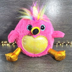 Zuru Inc. Bird Unicorn Plush Toy. Sparkles. Rainbow Hair. Pink Yellow.