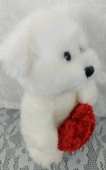 Dollar Tree Teddy Bear Plush White Heart Red Valentines Love 8″ Stuffed Animal