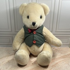 Applause Welcome Friends Vintage Teddy Bear Plush 10″ Jointed w/ Vest Bowtie