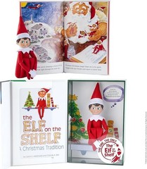 The UNA TradiciÃn NavideÃa Spanish Language Book & Blue-Eyed Boy Scout Elf