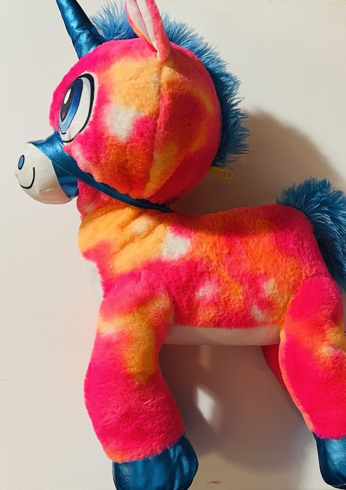 Classic Toy Co. Unicorn Plush Medium Pink Orange Blue Washable 14-24in